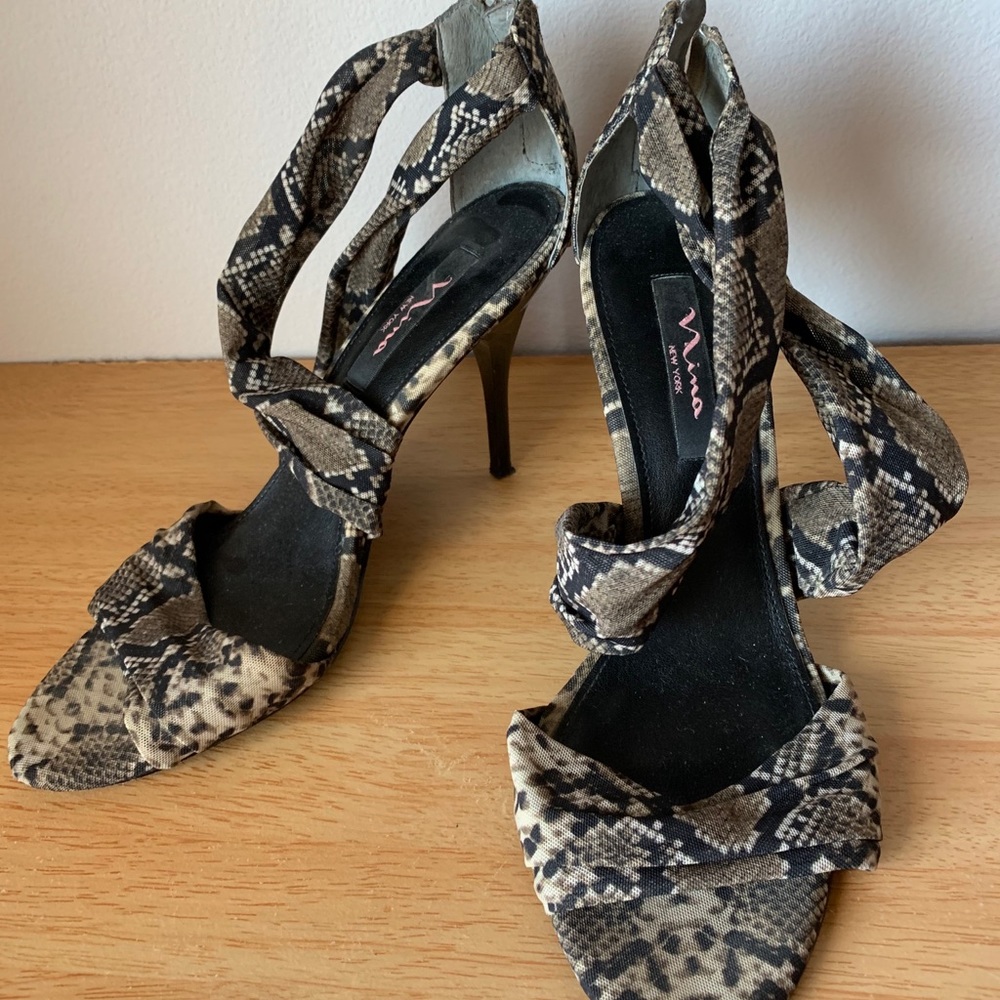 Nina Snakeskin print heels